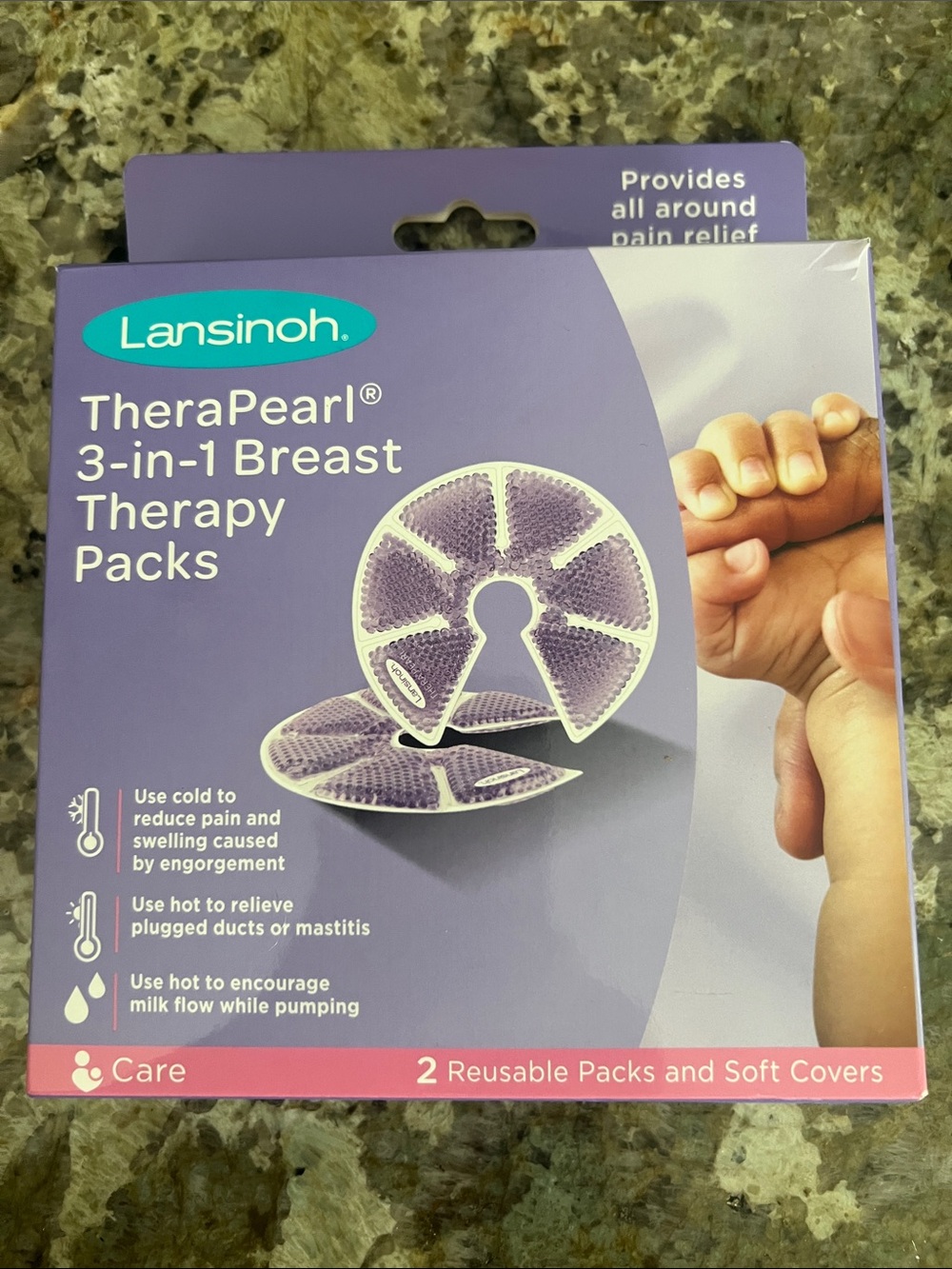 Lansinoh TheraPearl 3-in-1 Breast Therapy Packs, reusable circular gel pads